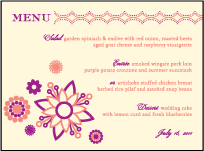 Rangoli Letterpress Menu Design Small