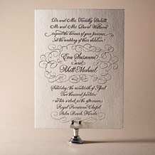'Revival Calligraphy Letterpress Invitation Design Small'