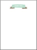 Ribbon Letterpress Thank You Card Flat Design Small
