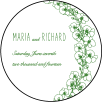 Romantic Floral Letterpress Coaster Design Small
