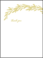 Rosemary Letterpress Thank You Card Flat Design Small