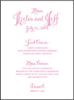 Royal Calligraphy Letterpress Menu Design Small