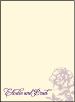 Royal Peony Letterpress Thank You Card Flat Design Small