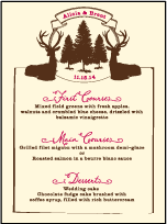 Rustic Lookout Letterpress Menu Design Small