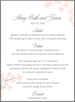 Sakura Letterpress Menu Design Small
