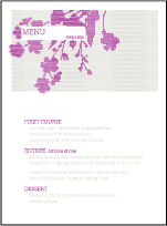 Serenade Letterpress Menu Design Small