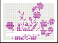 Serenade Letterpress Thank You Card Flat Design Small