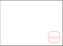 Simple Frame Letterpress Thank You Card Flat Design Small