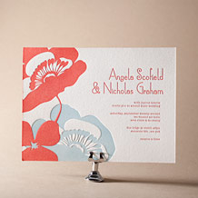 'Simple Poppy Letterpress Invitation Design Small'