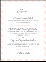 Simple Stripes Letterpress Menu Design Small