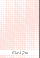 Simple Stripes Letterpress Thank You Card Fold Design Small