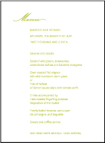 Simplicity Letterpress Menu Design Small