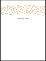 Soho Letterpress Thank You Card Flat Design Small