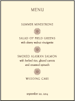 Soleil Letterpress Menu Design Small