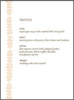 Solina Letterpress Menu Design Small