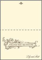 Splendor Letterpress Thank You Card Fold Design Small