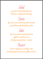 Sweet Summer Letterpress Menu Design Small