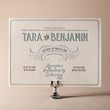 'Tara Letterpress Invitation Design Small'