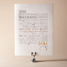 'Typology Letterpress Invitation Design Small'