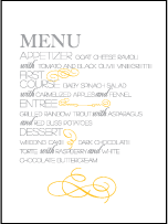 Typology Letterpress Menu Design Small