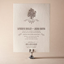 'Under the Tree Letterpress Invitation Design Small'