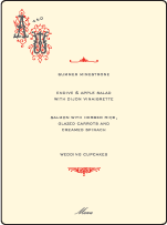 Victrola Letterpress Menu Design Small