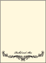 Viennese Waltz Letterpress Thank You Card Flat Design Small