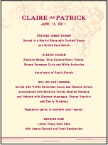 Vineyard Letterpress Menu Design Small