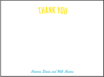 Vintage Beach Letterpress Thank You Card Flat Design Small