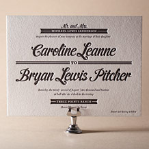 'Vintage Charm Letterpress Invitation Design Small'