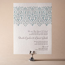 'Wisteria Letterpress Invitation Design Small'