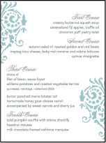 Wisteria Letterpress Menu Design Small