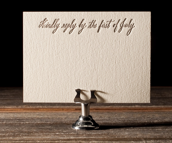 Belle Calligraphy Letterpress Wedding Invitation 2