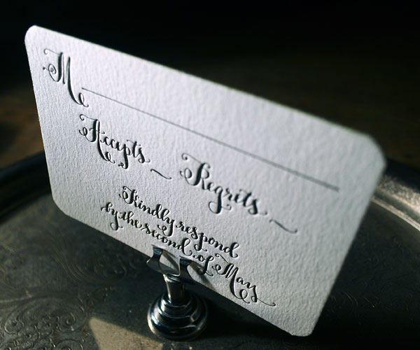 Bescal Calligraphy Letterpress Wedding Invitation 2