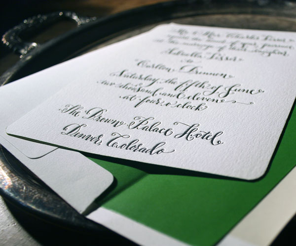 Bescal Calligraphy Letterpress Wedding Invitation 3