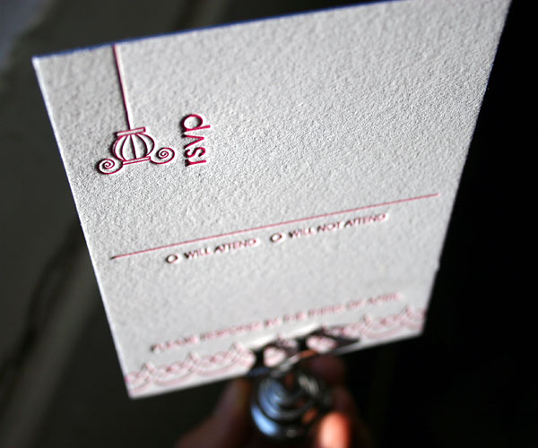 Birds Letterpress Wedding Invitation
