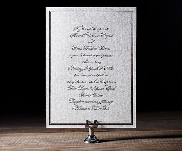 Bordure Letterpress Wedding Invitation