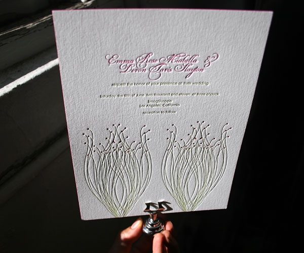 Botanique Letterpress Wedding Invitation 1