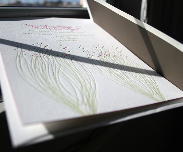 Botanique Letterpress Wedding Invitation 3