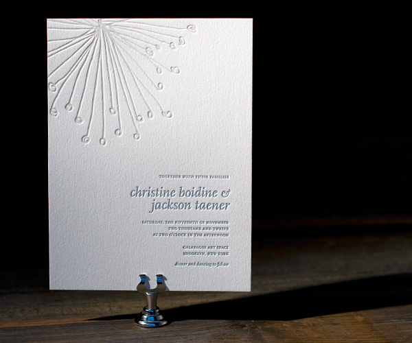 Buttonpom Letterpress Wedding Invitation