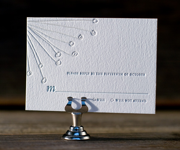 Buttonpom Letterpress Wedding Invitation