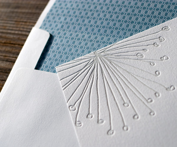 Buttonpom Letterpress Wedding Invitation