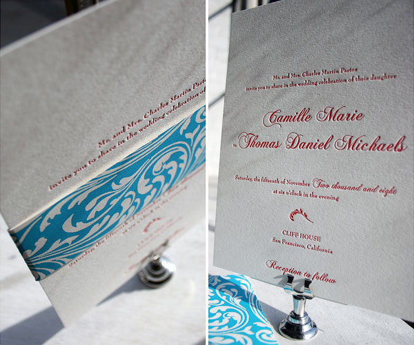 Calais Letterpress Wedding Invitation