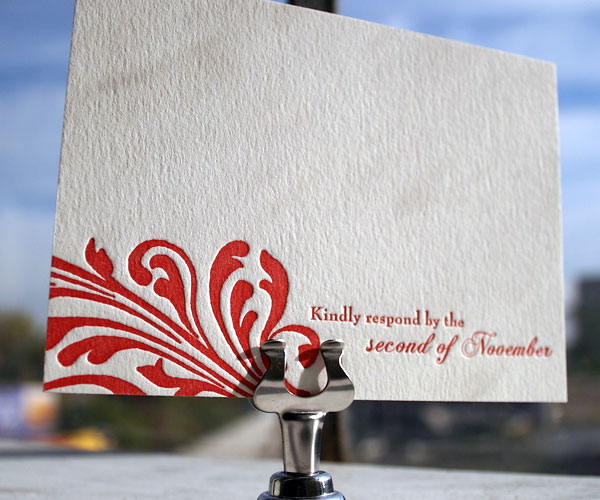 Calais Letterpress Wedding Invitation