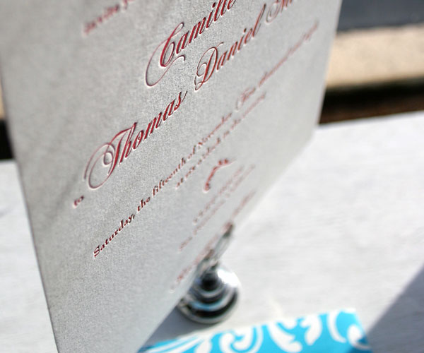 Calais Letterpress Wedding Invitation
