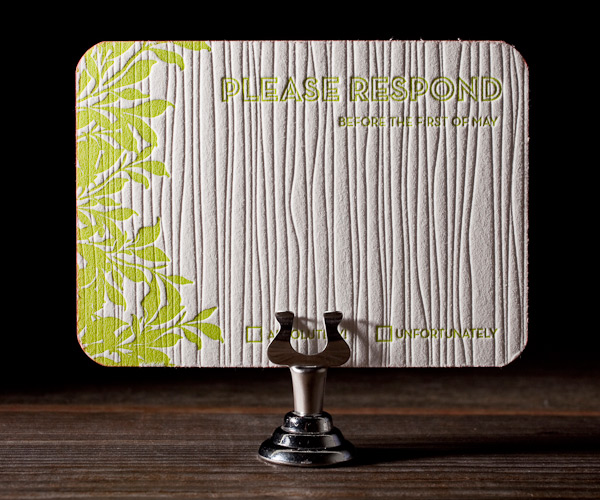 Canopy Letterpress Wedding Invitation 2