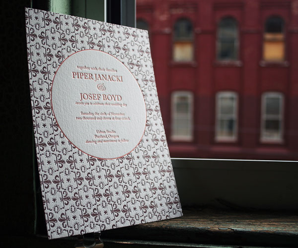 Caprilla Letterpress Wedding Invitation 1
