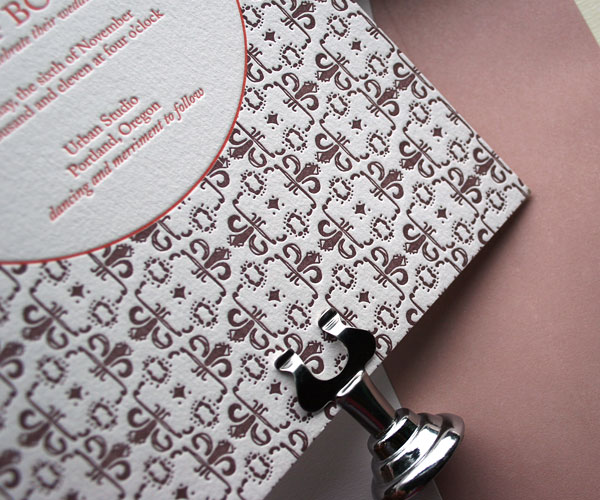 Caprilla Letterpress Wedding Invitation 3