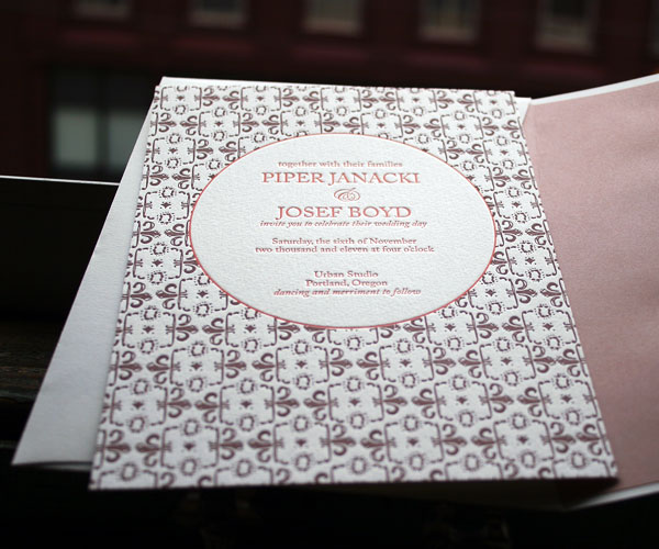 Caprilla Letterpress Wedding Invitation 4