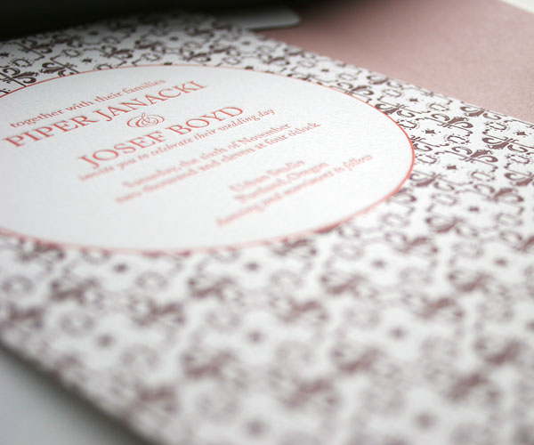 Caprilla Letterpress Wedding Invitation 5